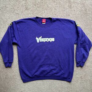 Vikings Sweater Mens 2XL Crewneck Pullover NFL Team Apparel Purple Long Sleeve